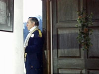 Gene Pisasale portraying Colonel Alexander Hamilton at the Barns-Brinton House